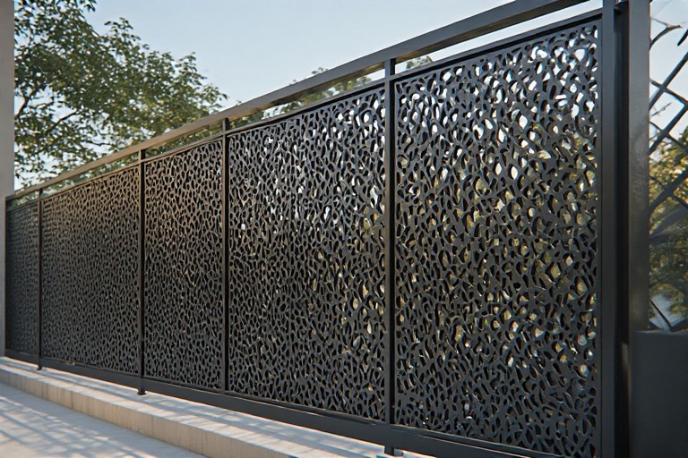 Perforated Metal Railing Design for Roof