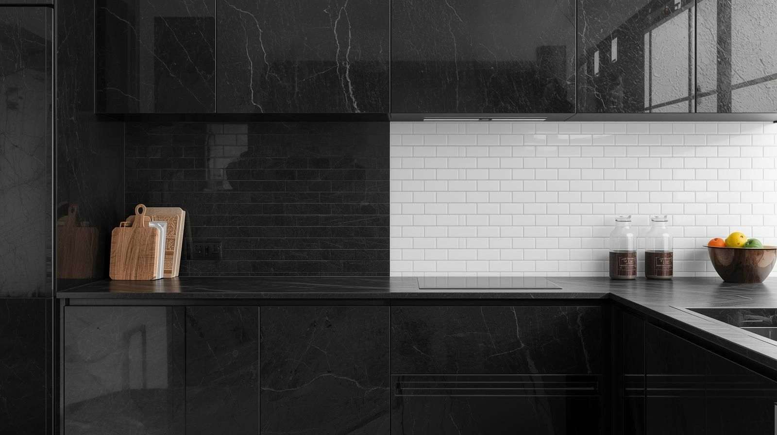 Polished Black and Matte White Combination