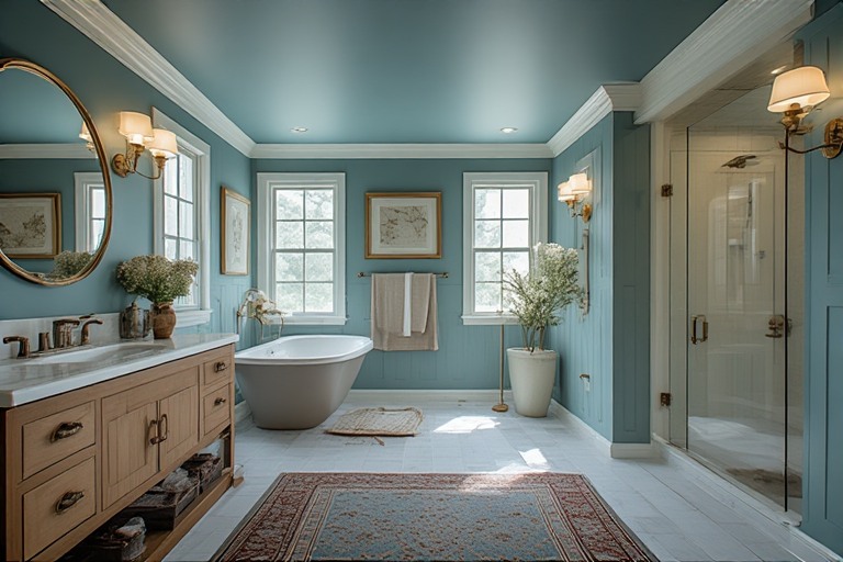 Pop Colour Bathroom Ceiling Design