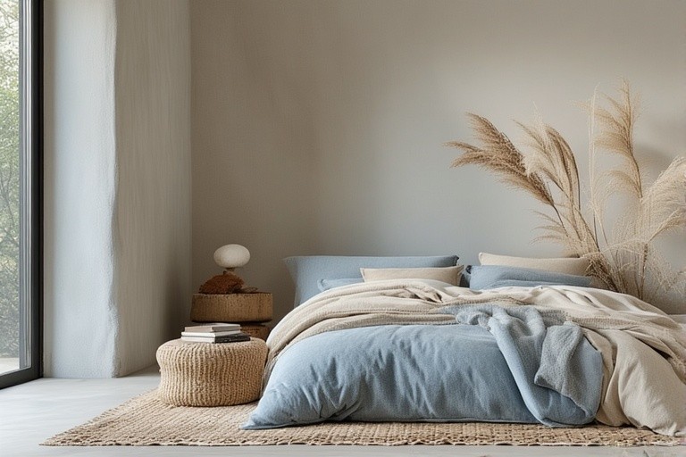 Powder Blue and Soft Beige