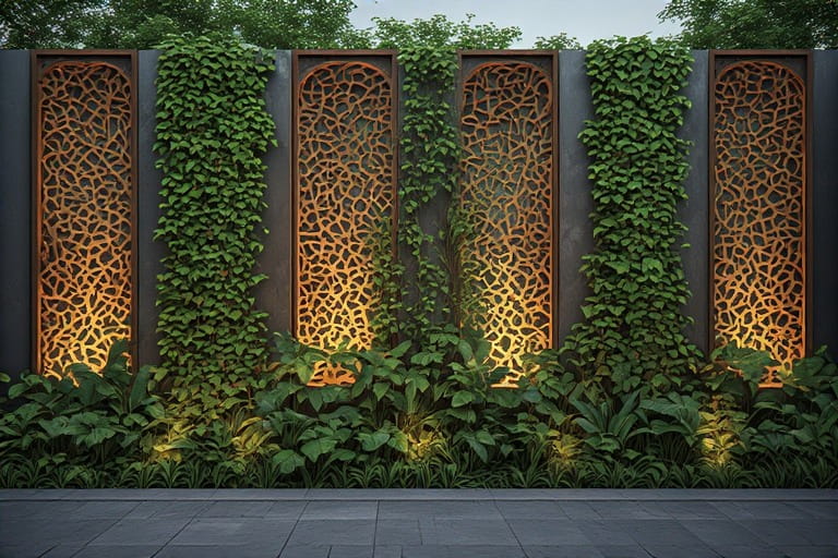 Privacy Walls With Garden Tiles