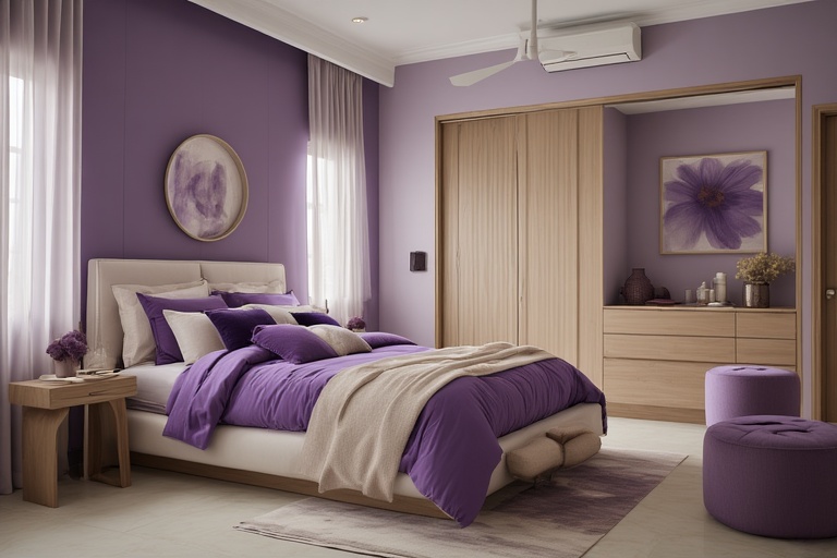 Purple and Cream Color Combination for Elegant and Sophisticated Interior Design