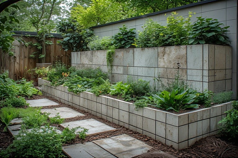 Raised Garden Beds With Outdoor Tiles