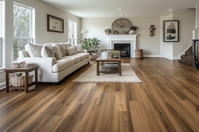 Random width plank wood floor design