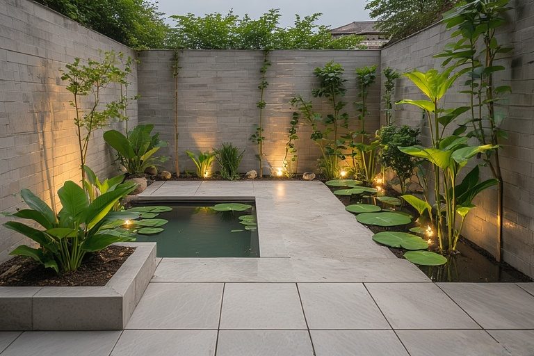 Rooftop Water Garden with Anti-Slip Tiles