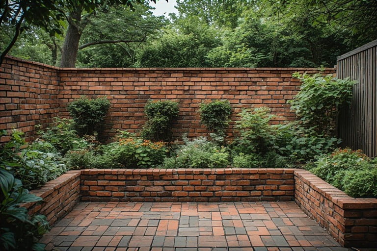 Rustic Brick-Effect Garden Wall Design
