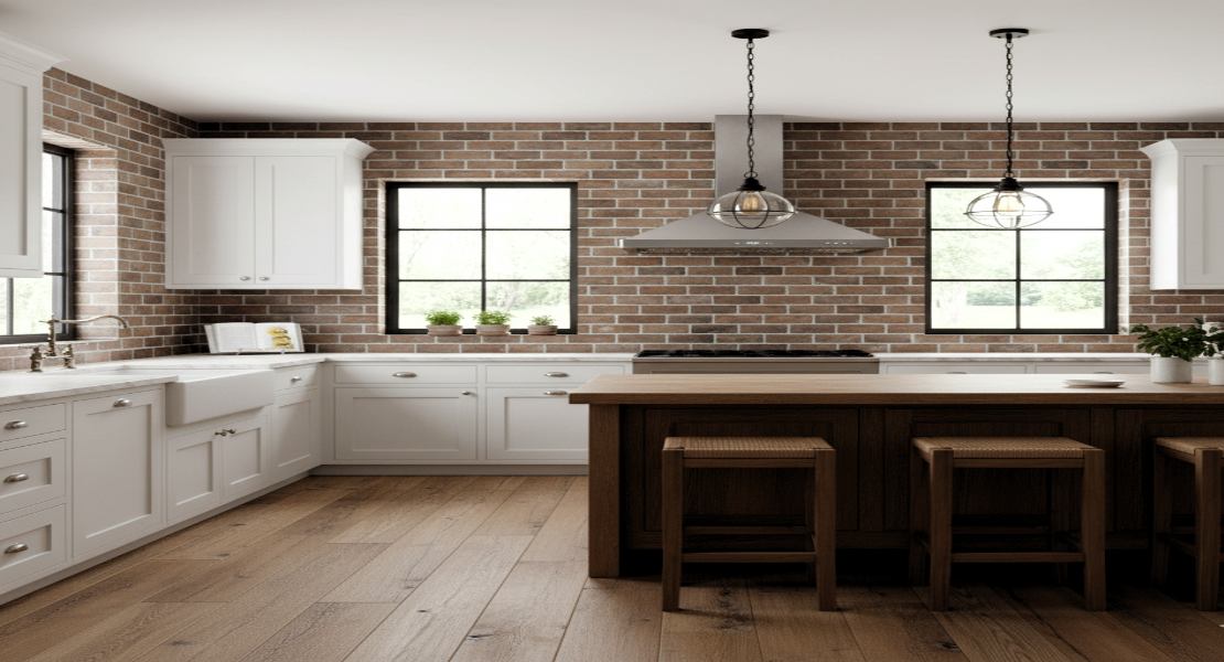 Rustic Brick-look Tiles for Authentic Farmhouse Appeal