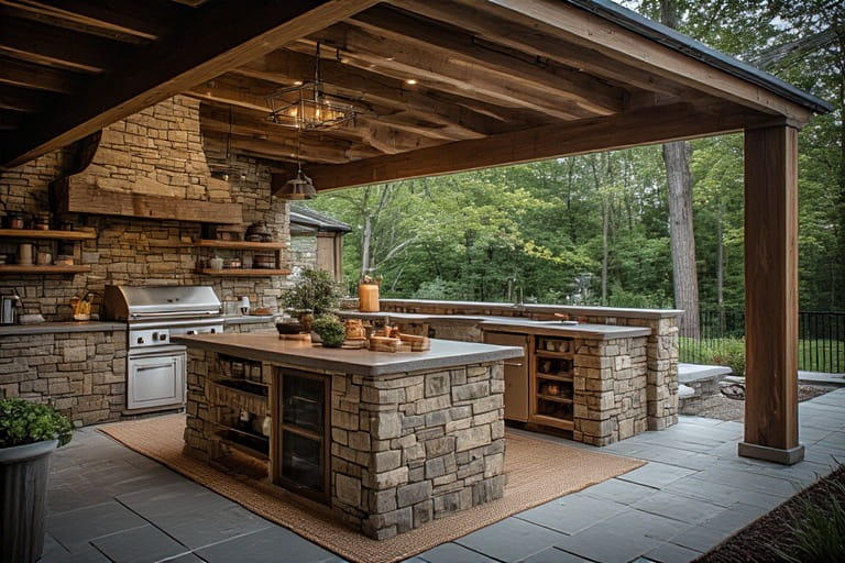 Rustic Farmhouse Outdoor Kitchen DesignS