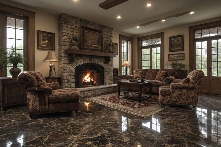 Rustic Granite Flooring – Earthy, Textured & Ideal for Vintage-Style Homes