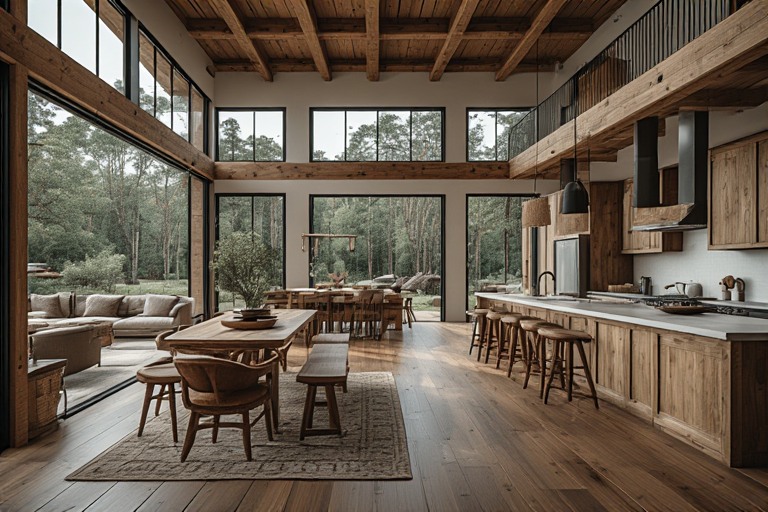 Rustic House Design with Open Layout