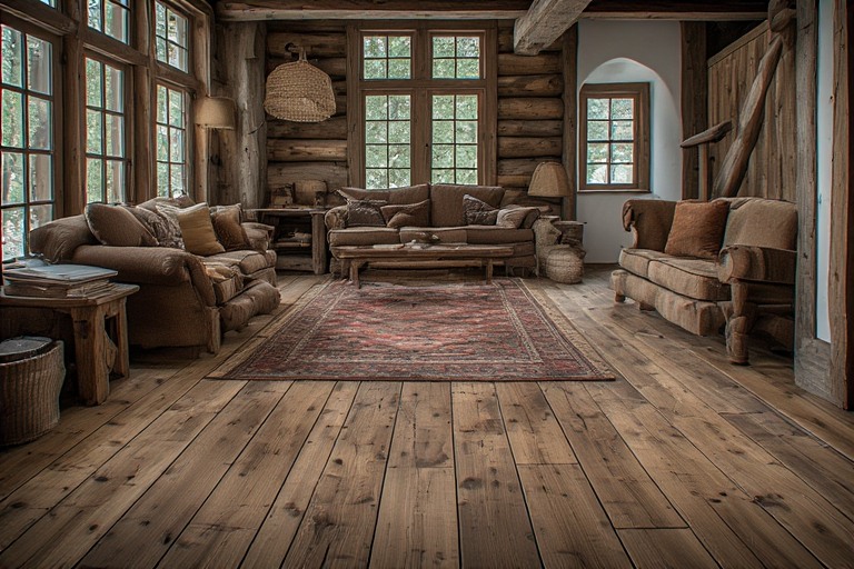 Rustic House Design with Wooden Flooring 