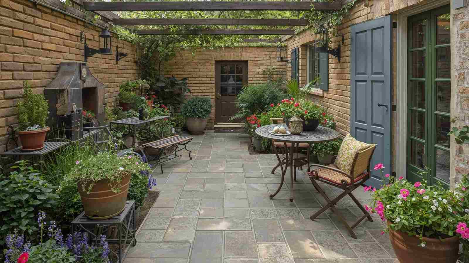 Rustic Stone Terrace Garden Design