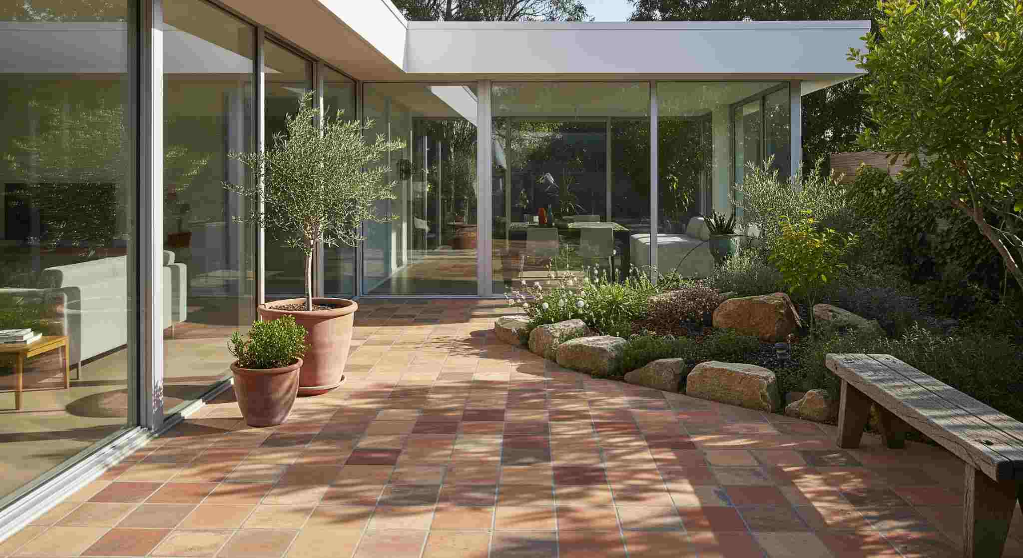 Rustic Terracotta Tiles for Courtyards and Gardens