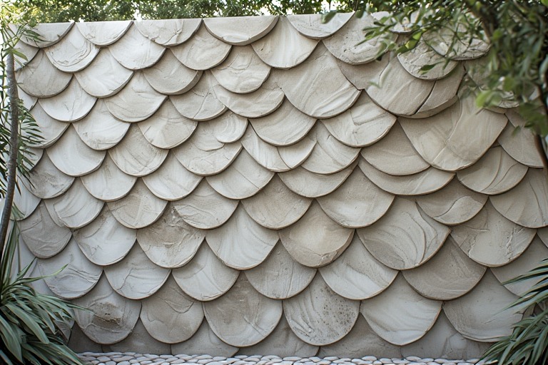 Scalloped or Fish Scale Outdoor Tiles