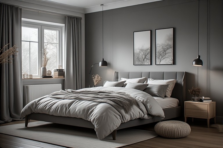 Scandinavian Grey Bedroom Design