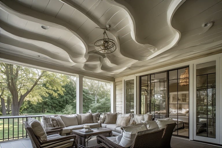 POP Design for Porch With Sulptural Wave Effects