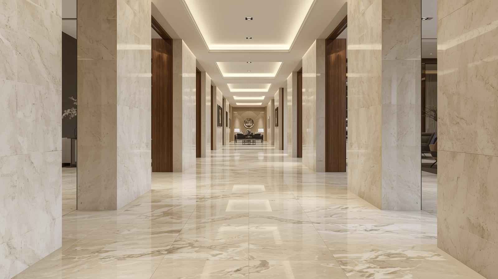 Seamless Beige Marble Tiles for Hallways