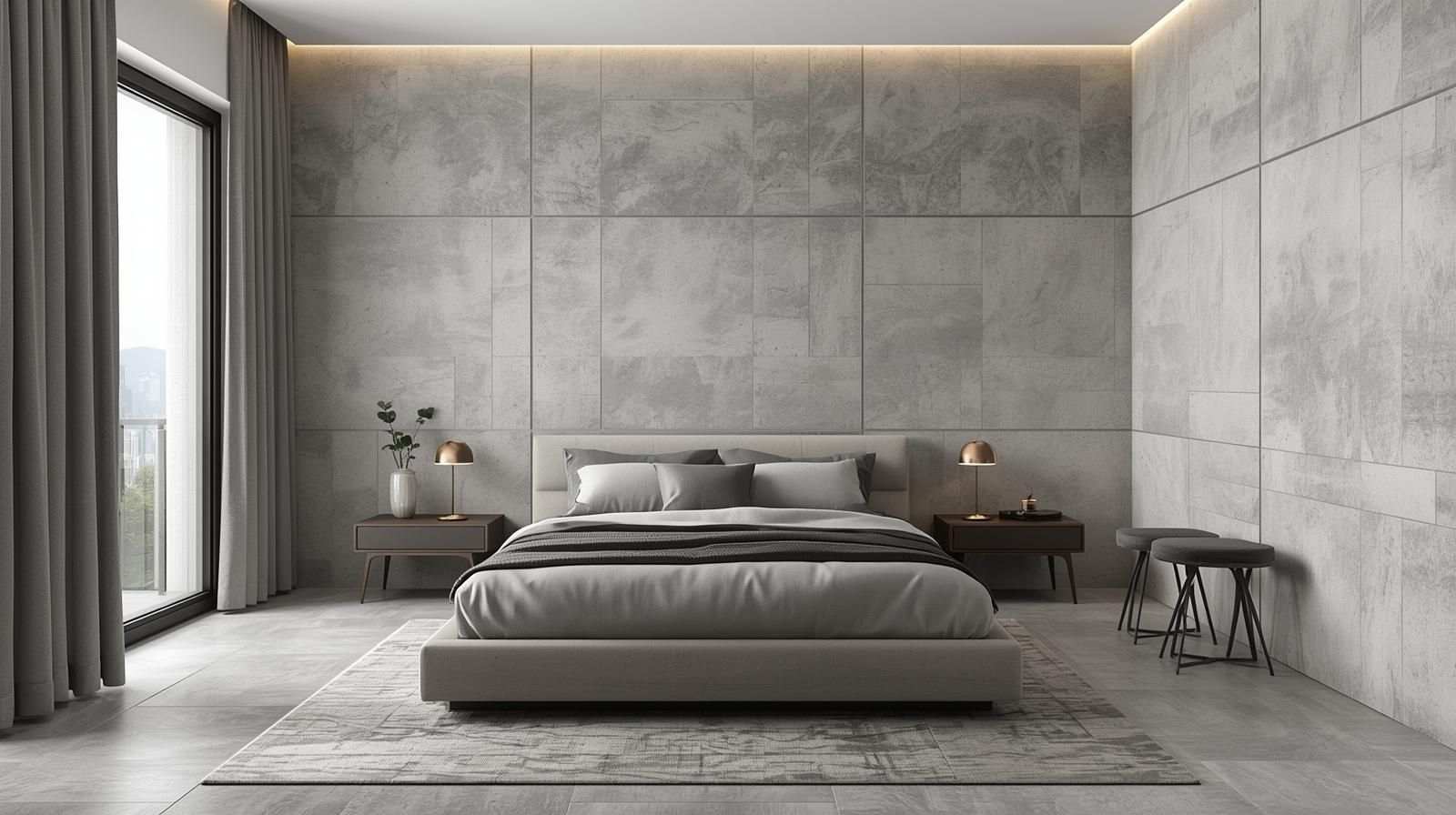 Seamless Concrete Tiles Texture with Minimal Grout Lines