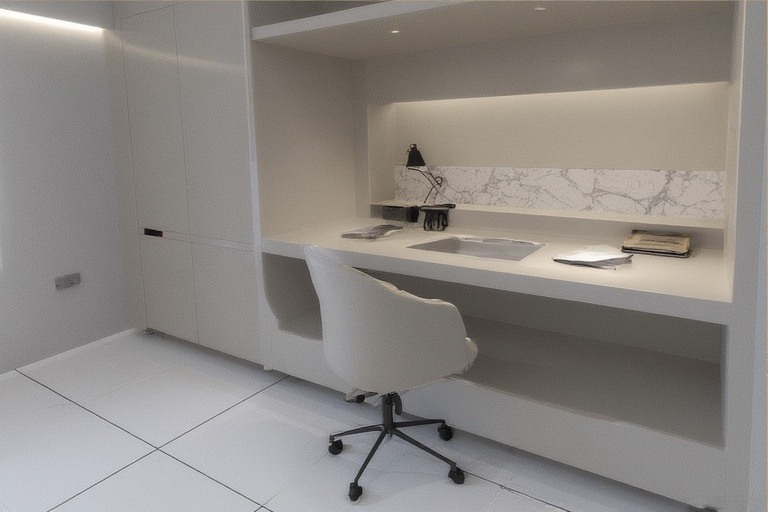 Seamless Desk Carved from Wardrobe