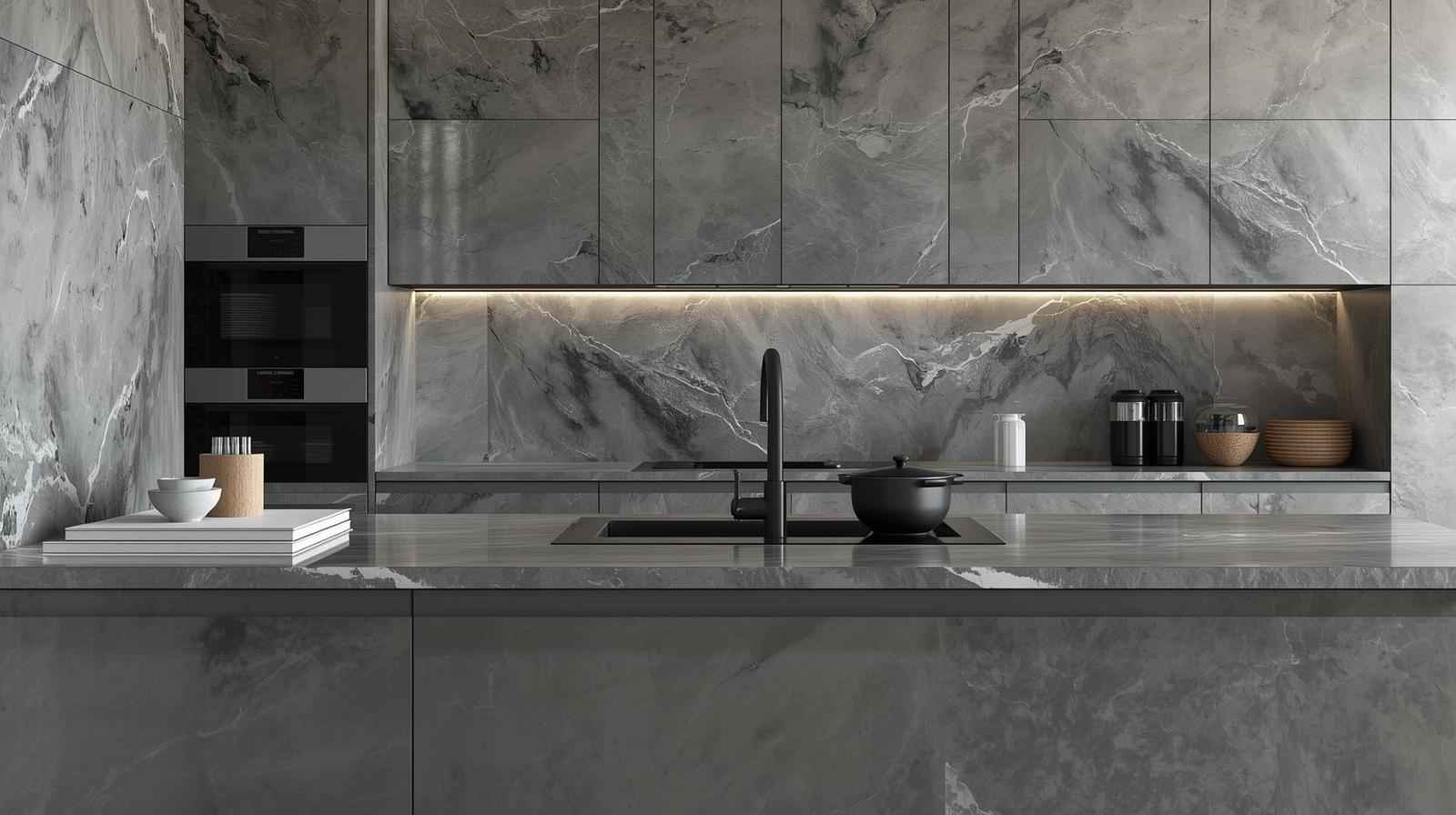 Seamless Grey Marble Texture for Minimalist Kitchens