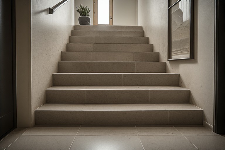 Semi polished lappato rough tiles for stairs with grip texture