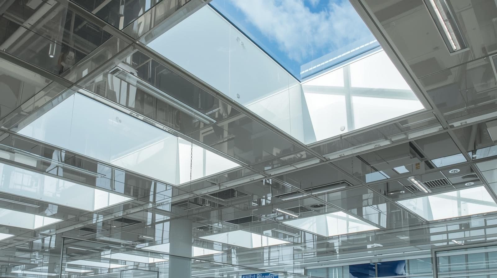 Skylight Ceilings Framed with Tiles.