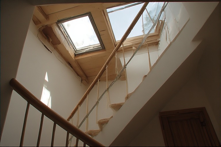 Skylights Above the Staircase Window Design