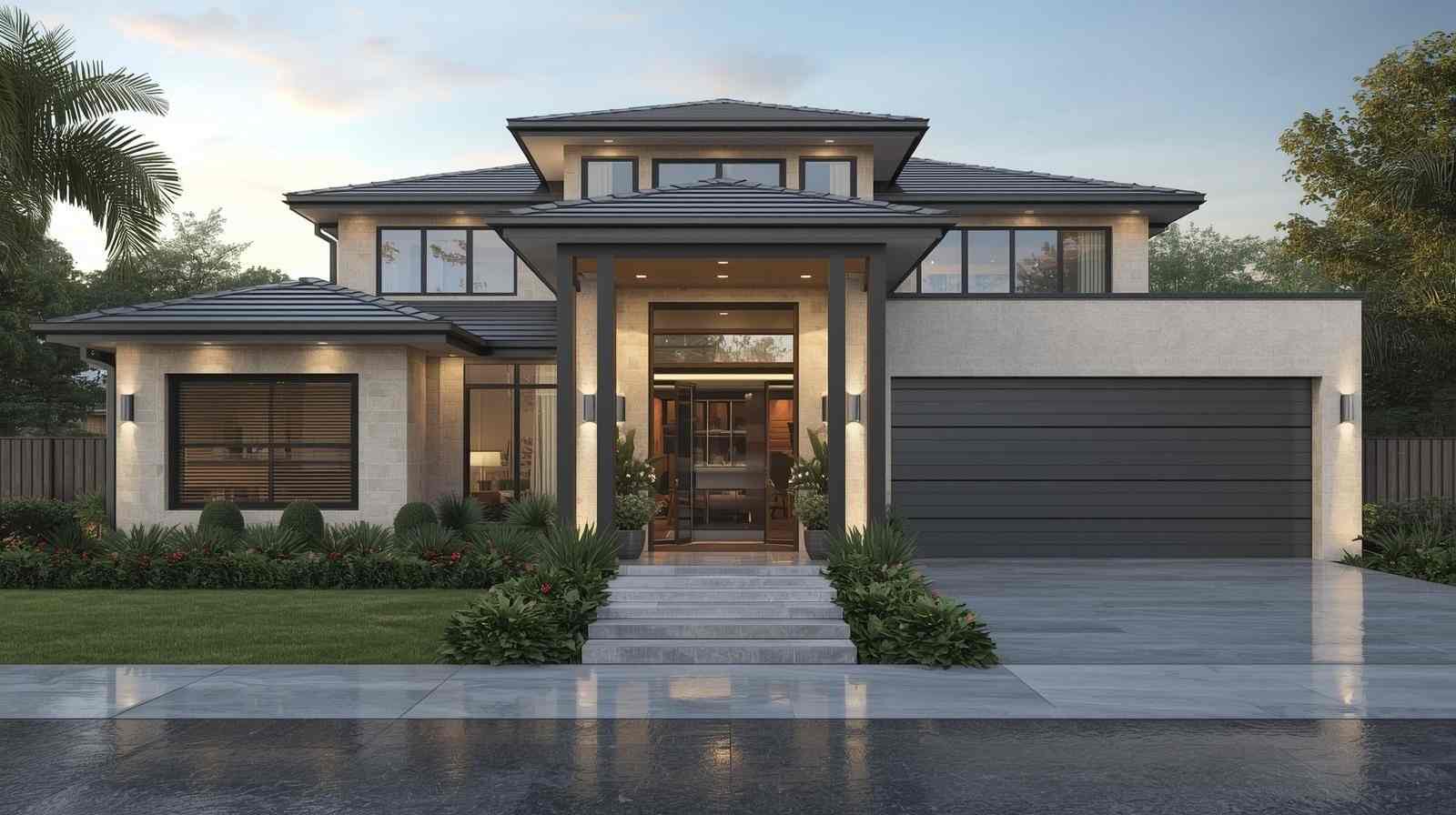 Sleek, polished stone tiles