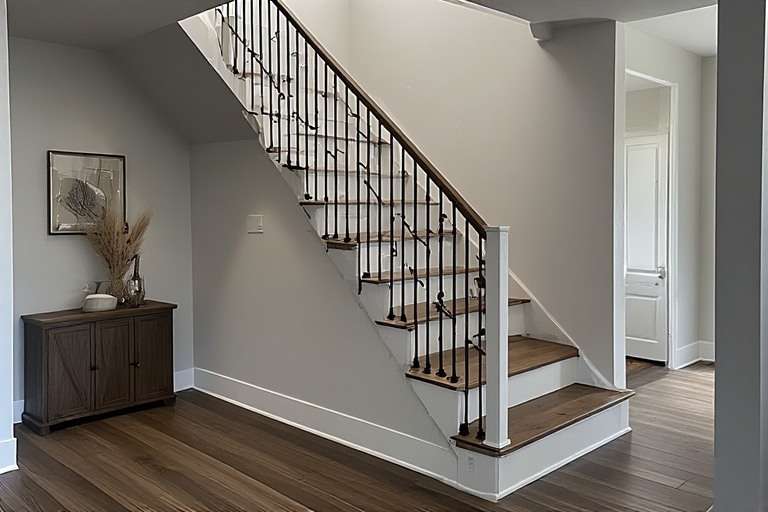 Sleek Entryway Stairs For Small Spaces
