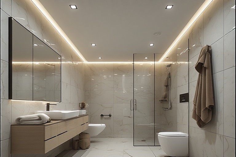 LED Lighting Bathroom Ceiling Design