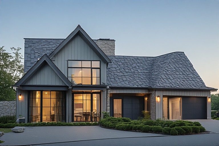 Sleek flat-profile roof tile texture for minimalist home exteriors