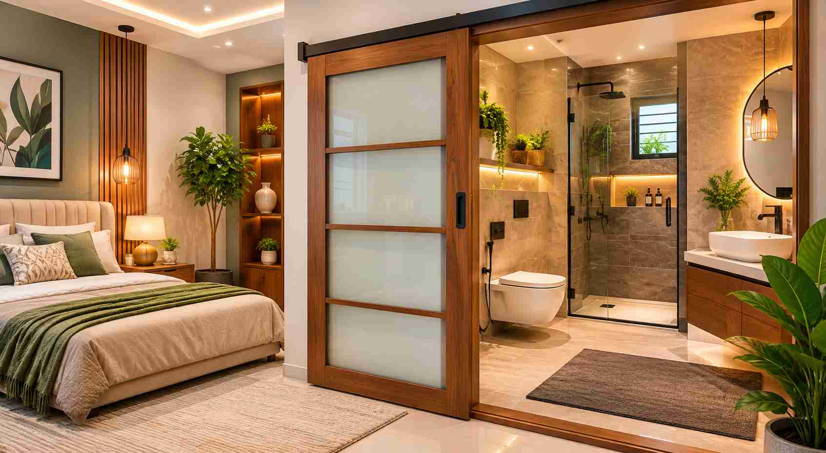 bedroom design with attached bathroom and dressing room plans 15 Modern Ideas for Indian Homes Color:Black Crepe easy wear small room with attached bathroom Sheath/Column Sleeveless Tea-Length Stretch