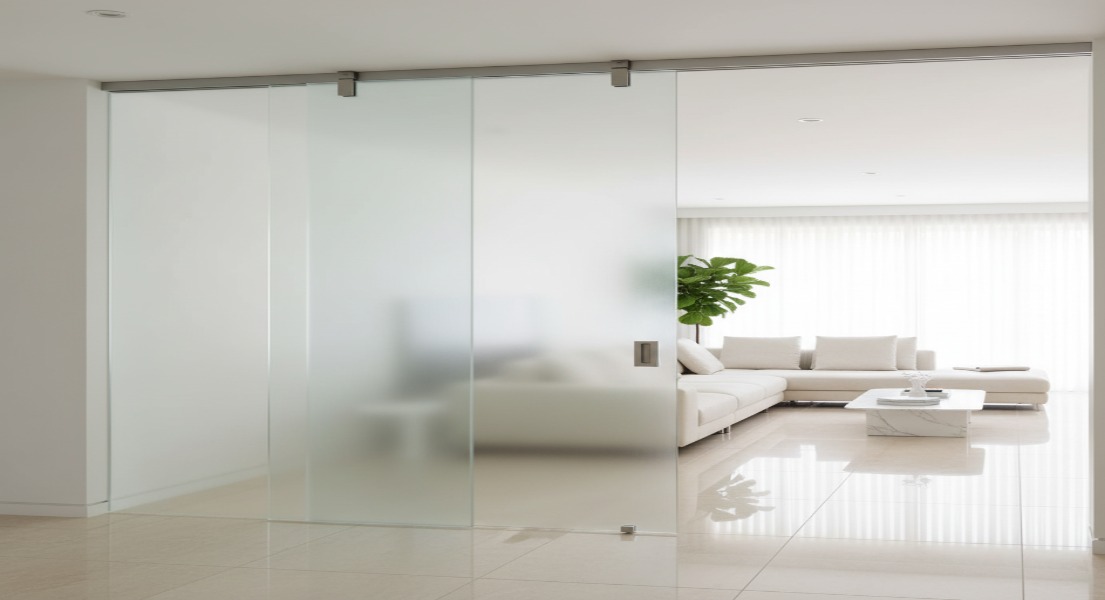 Sliding Glass Partitions with Translucent Panels