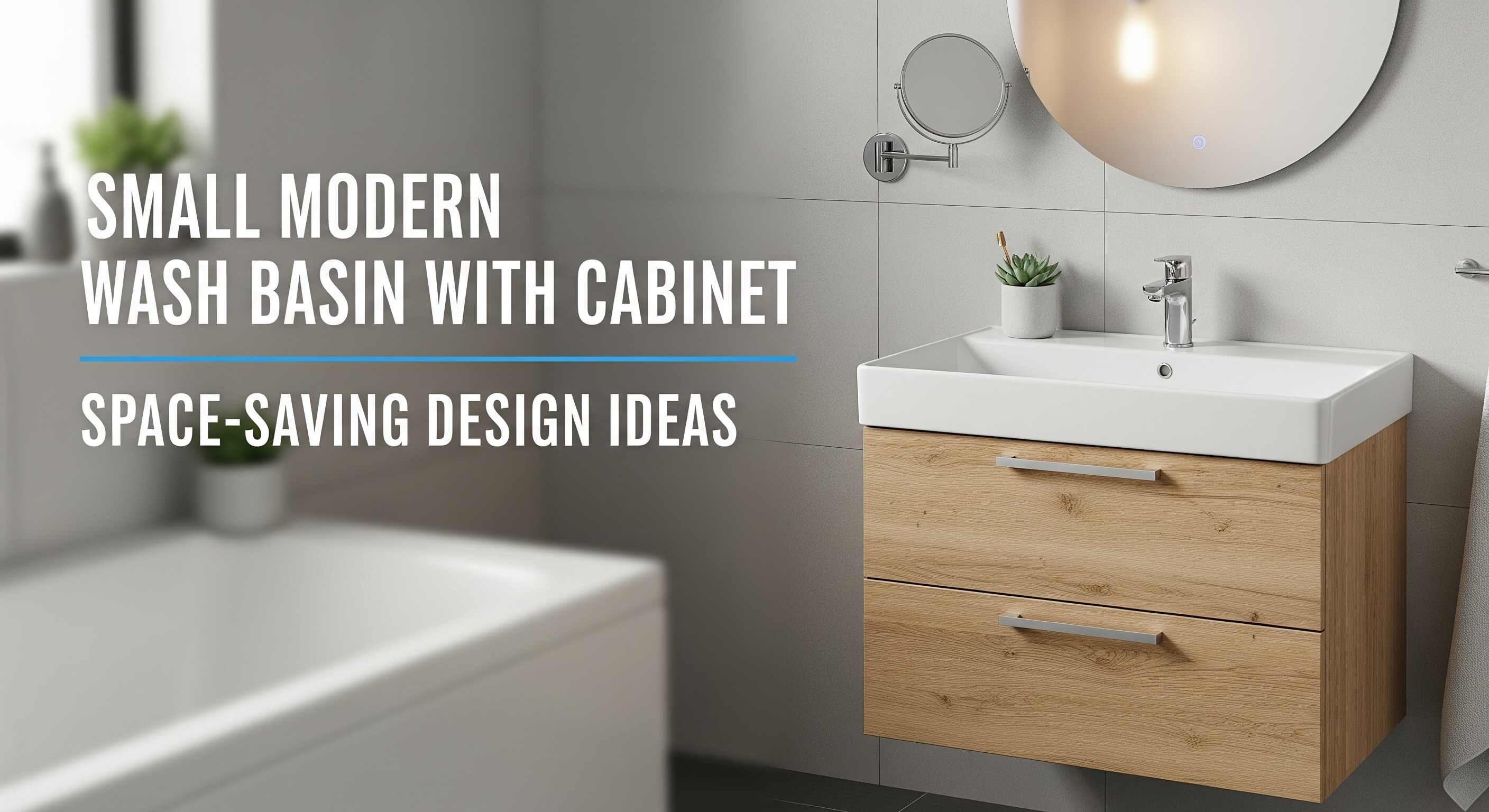 Small Modern Wash Basin with Cabinet: Smart Space-Saving Ideas, image size:2816x1536