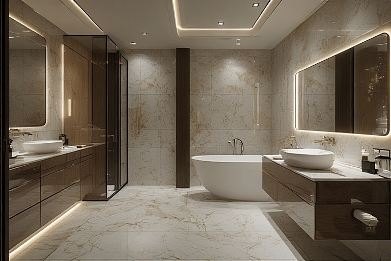 Smart Tech Integrated Luxury Bathroom Design