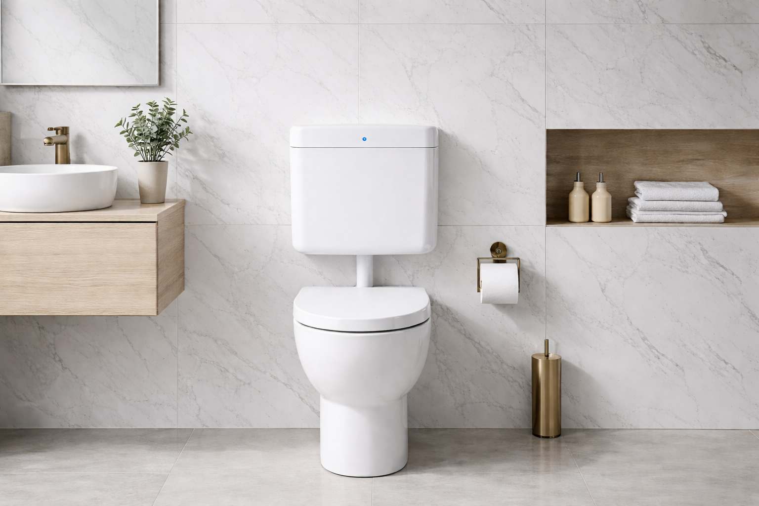 Smart sensor slim flush tank.