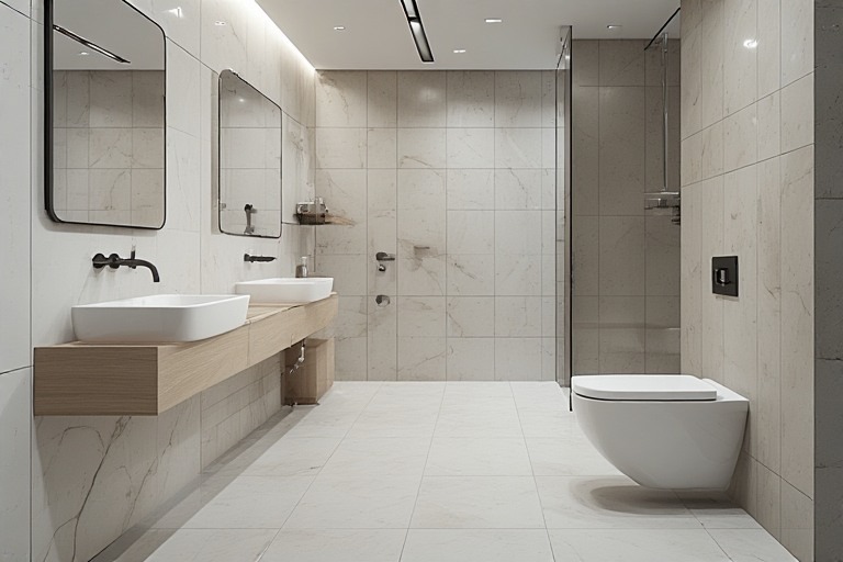 Smart and hygienic washroom office interior design