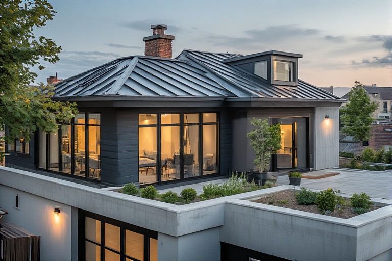 Modern concrete-effect roof tile texture for urban industrial homes