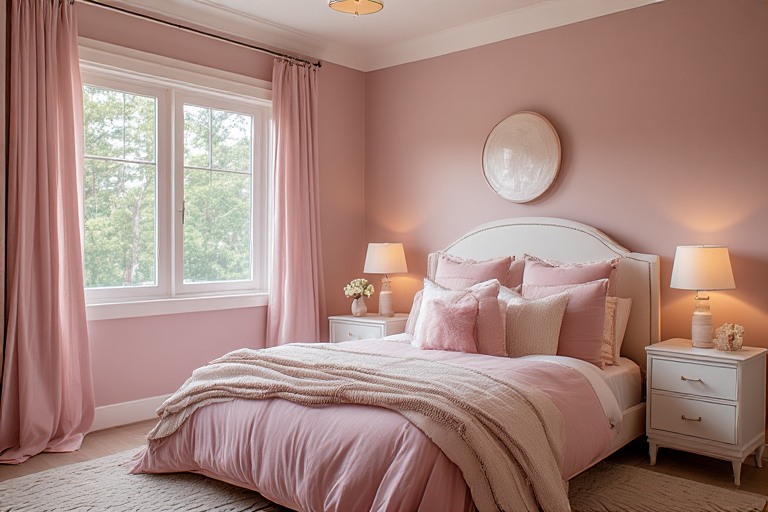 Soft Pastel Pink Bedroom Design