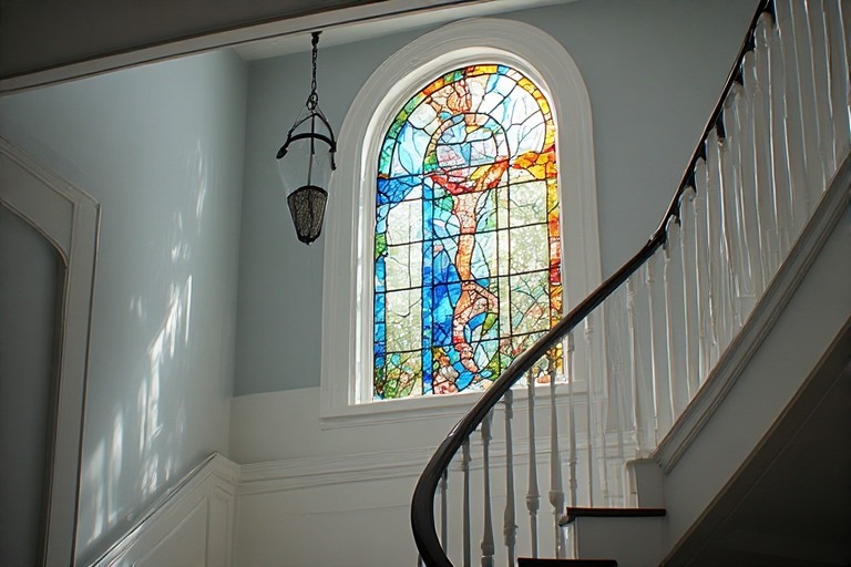 Stained Glass Staircase Window Design