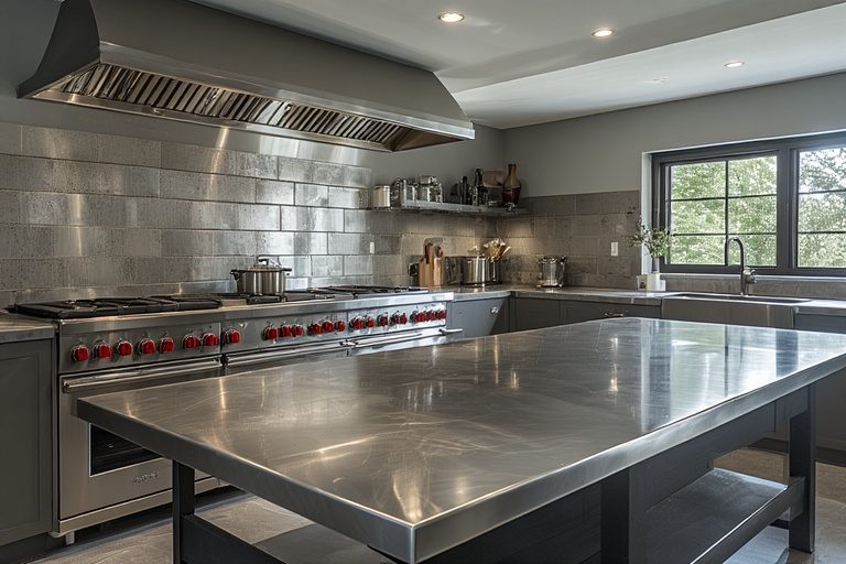 Stainless steel kitchen table top