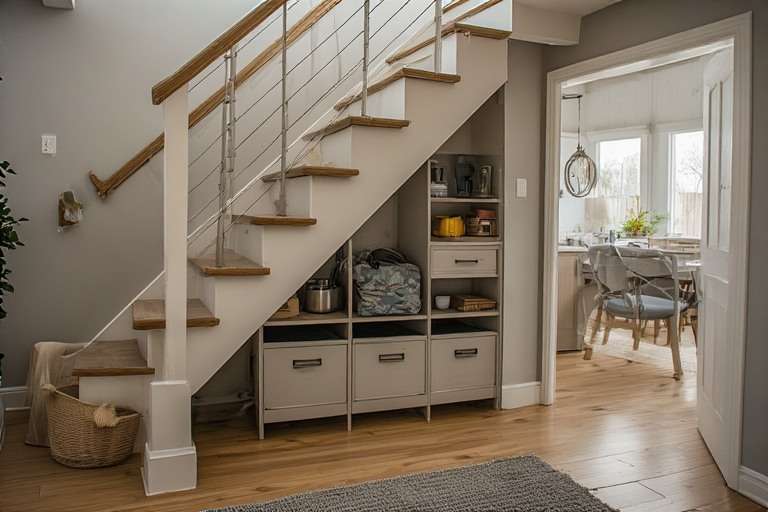 small Space Stairs Design with Storage