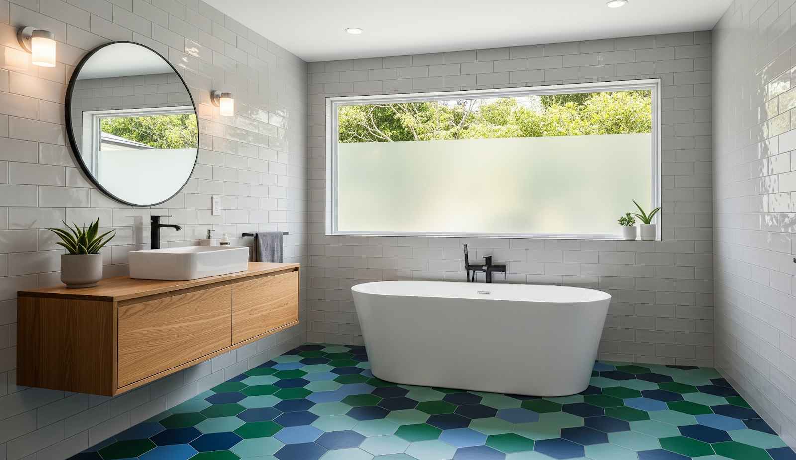 Statement Floors with 76005 Flora Skid Tiles