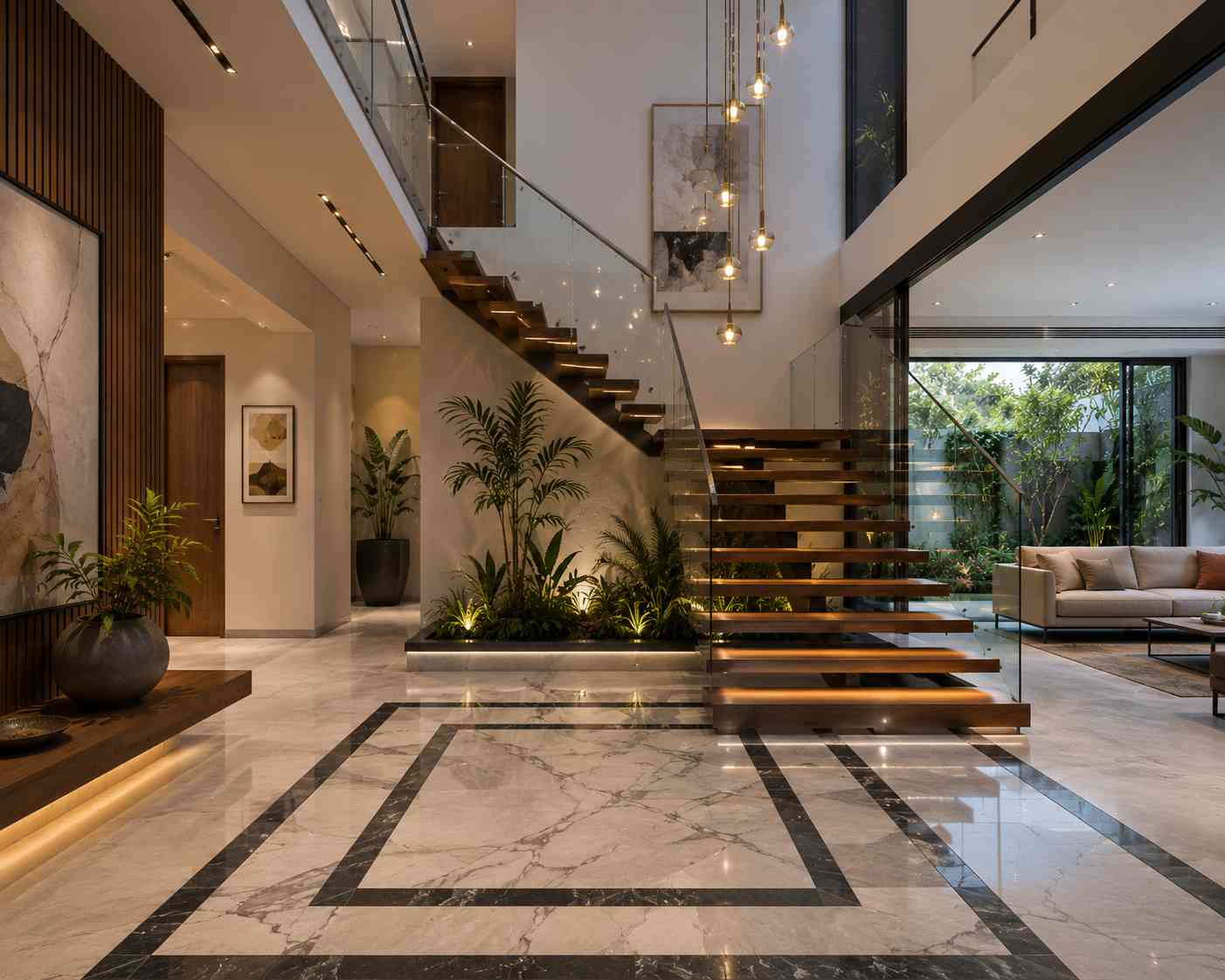 Floating Staircase Ground Floor Home Design