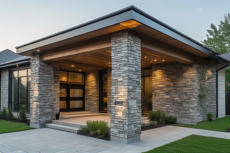 Stone Cladding Portico Design