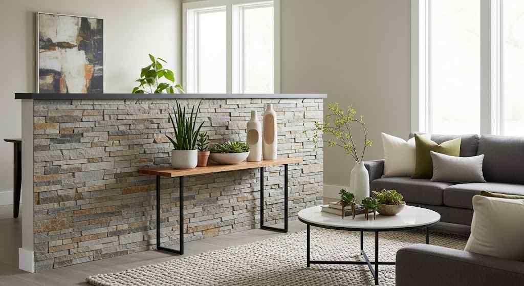 Stone Tile Half Walls