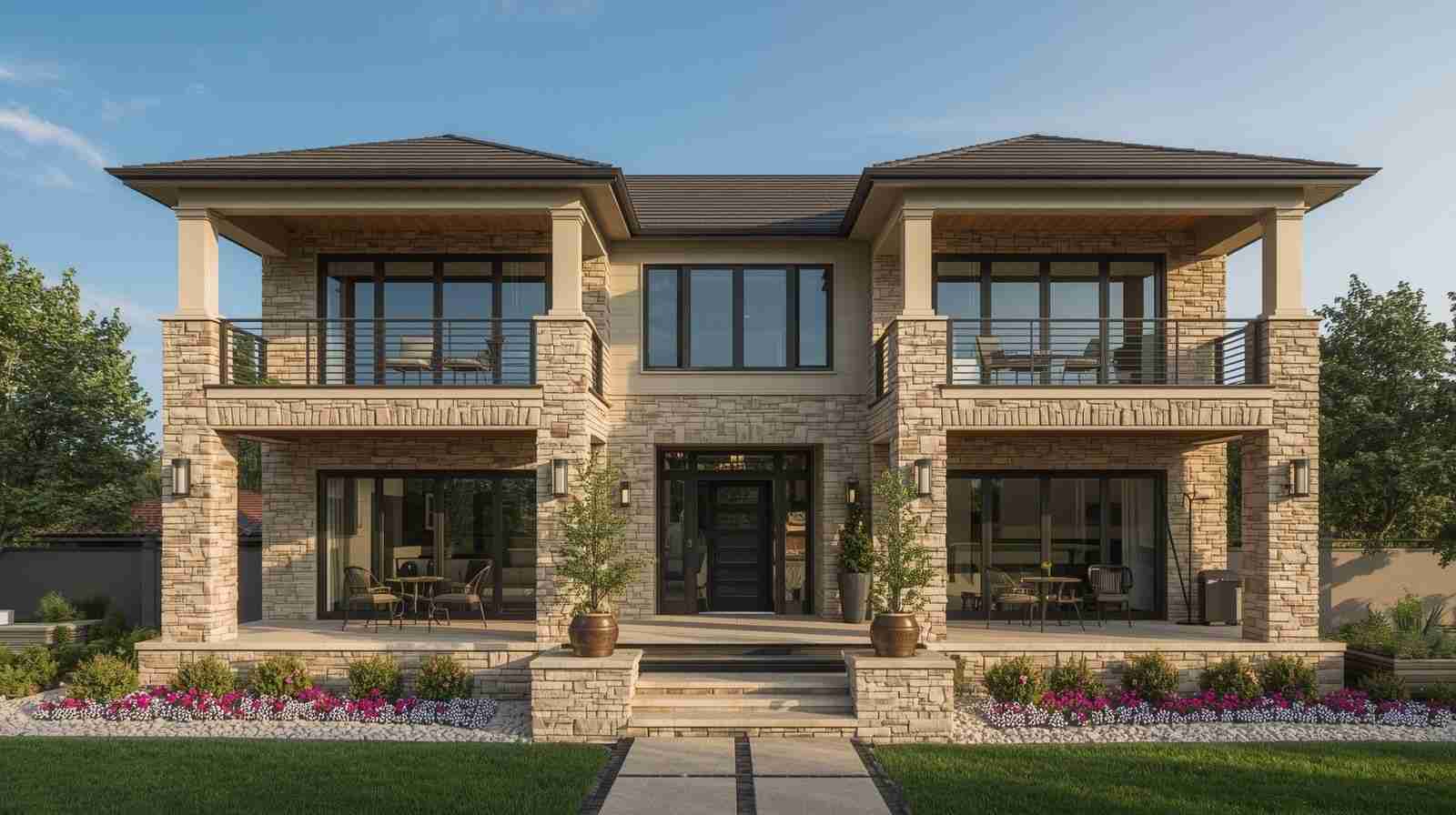 Stone accent walls for balconies and patios