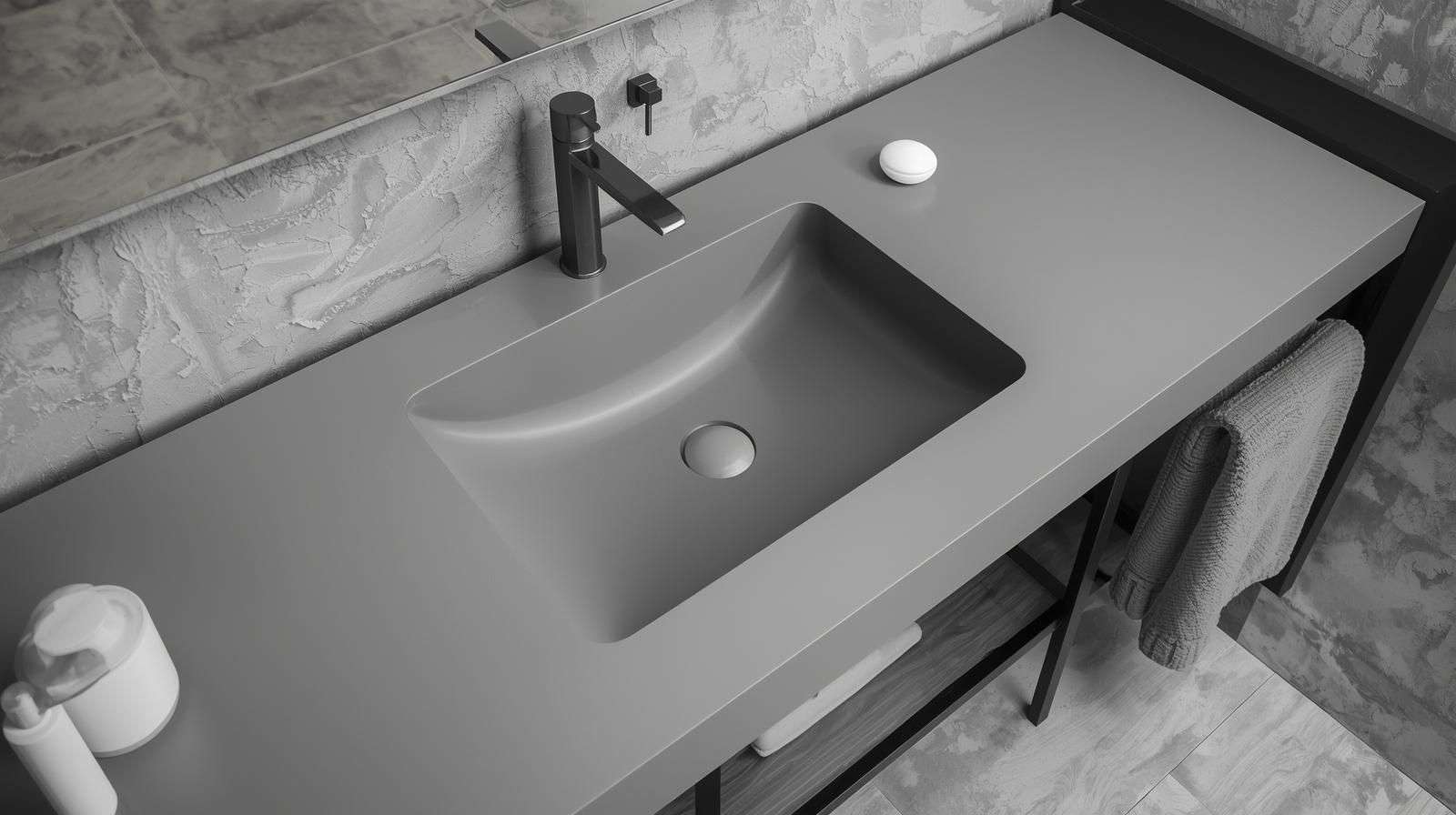 Stylish Grey Under-Counter Wash Basin Design