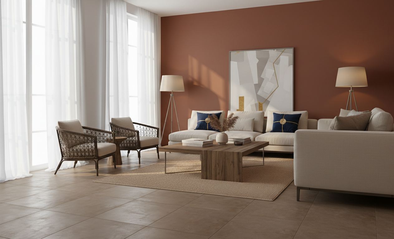 Terracotta & Soft Taupe – Earthy Comfort