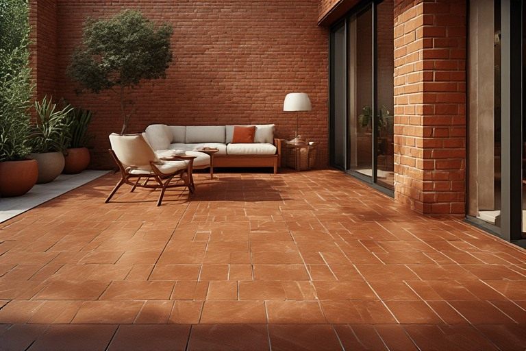 Terracotta tile colours for home rustic interior design